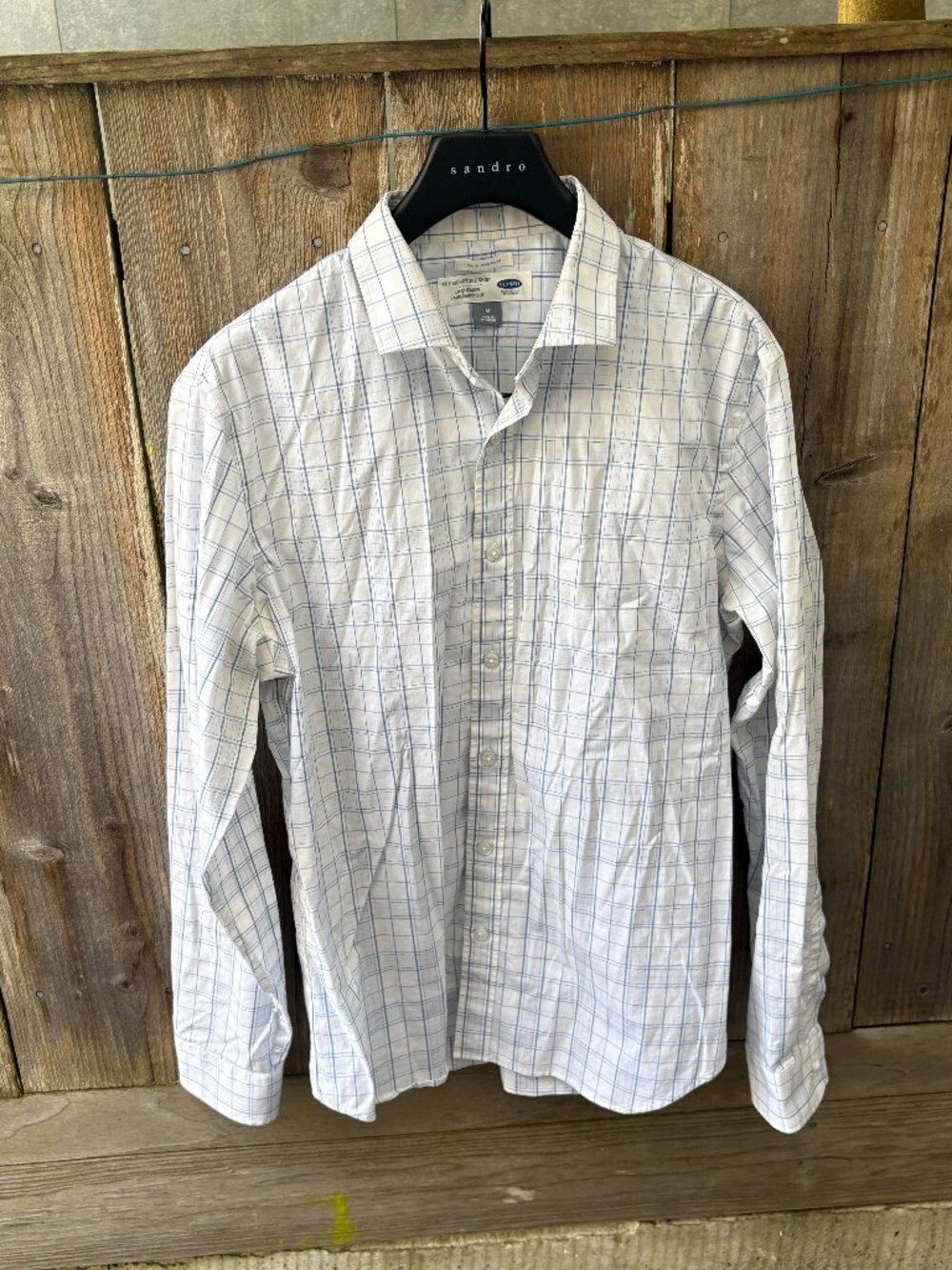 Old Navy Men’s Slim Fit Signature Shirt - Blue & Pink Plaid - Size M